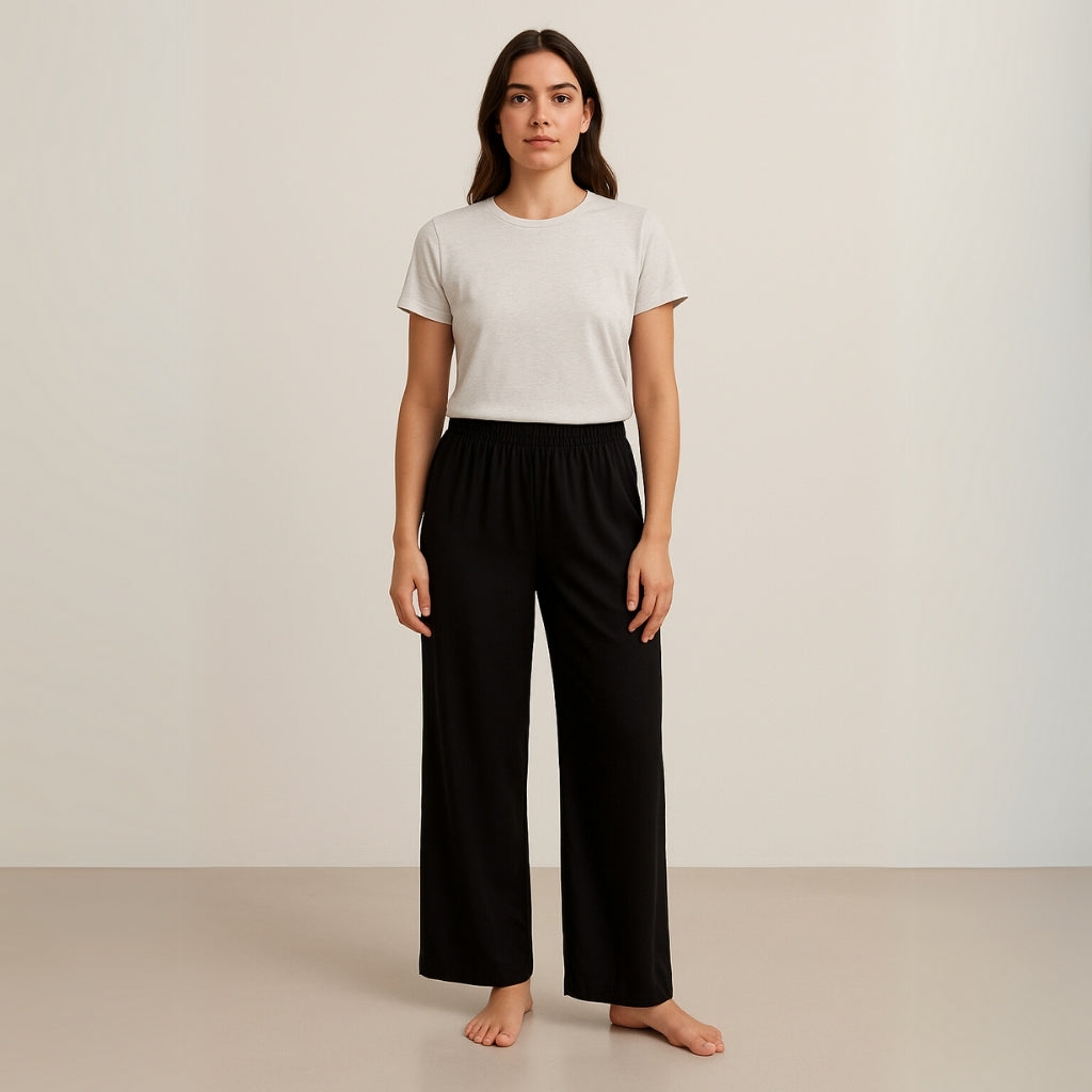 High-Waisted Linen-Blend Wide-Leg Pants-My Comfy Pant
