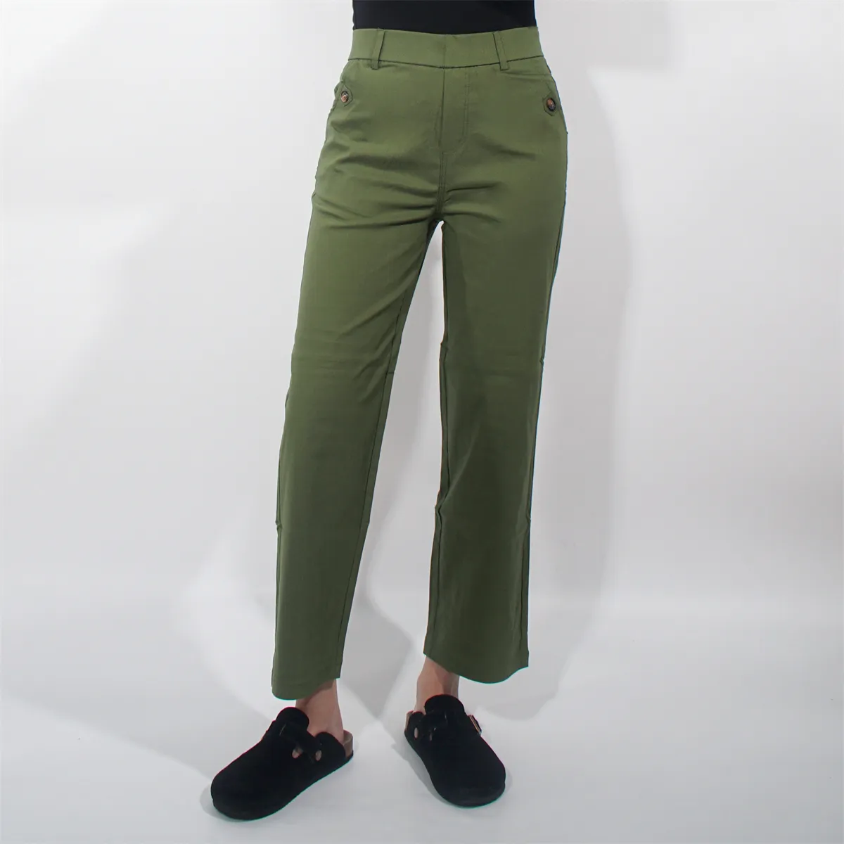 Stretch Twill Cropped 4 Way Wide Pant 