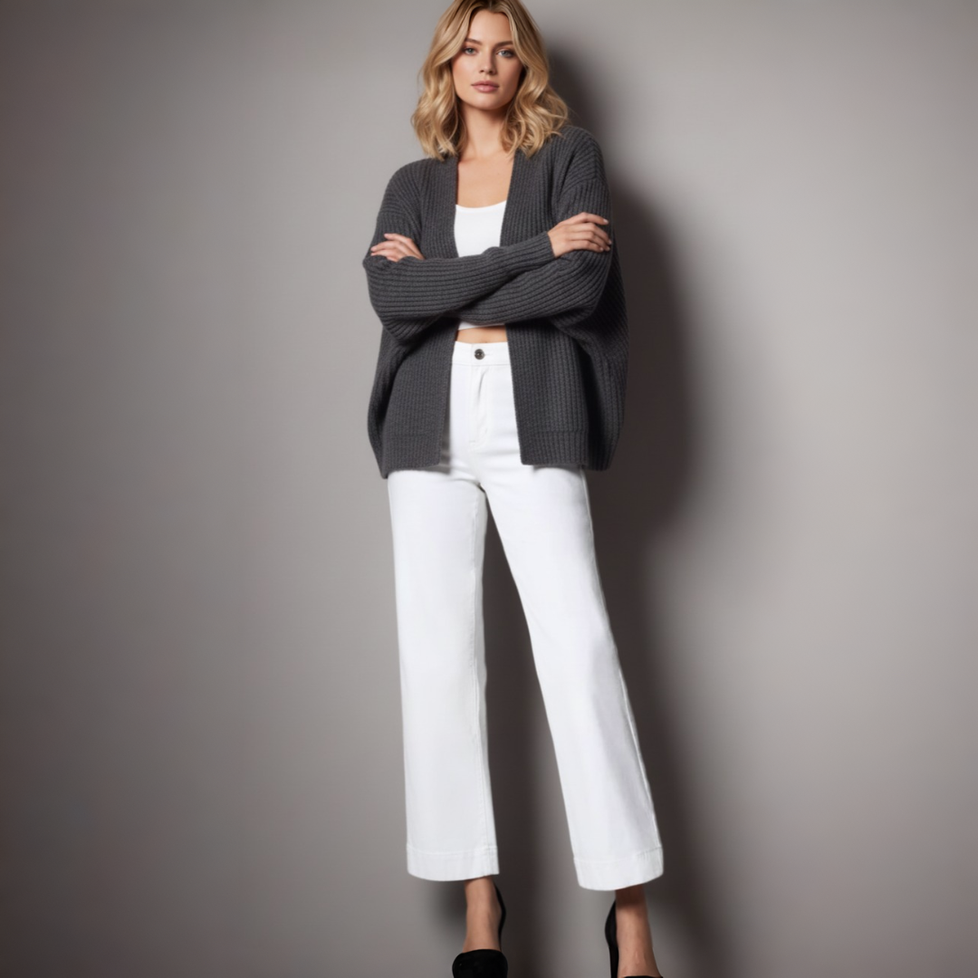 Stretch Twill Cropped 4 Way Wide Pant 
