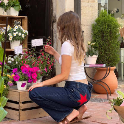 Stylish Star Jeans With A Pop Of Color-My Comfy Pant