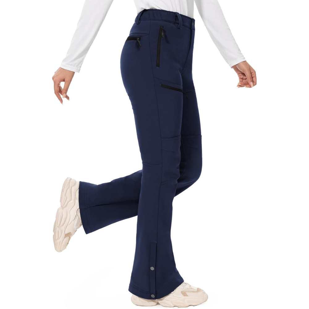 Thermal Fleece Lined Snow Pants for Women with Water Resistant Fabric