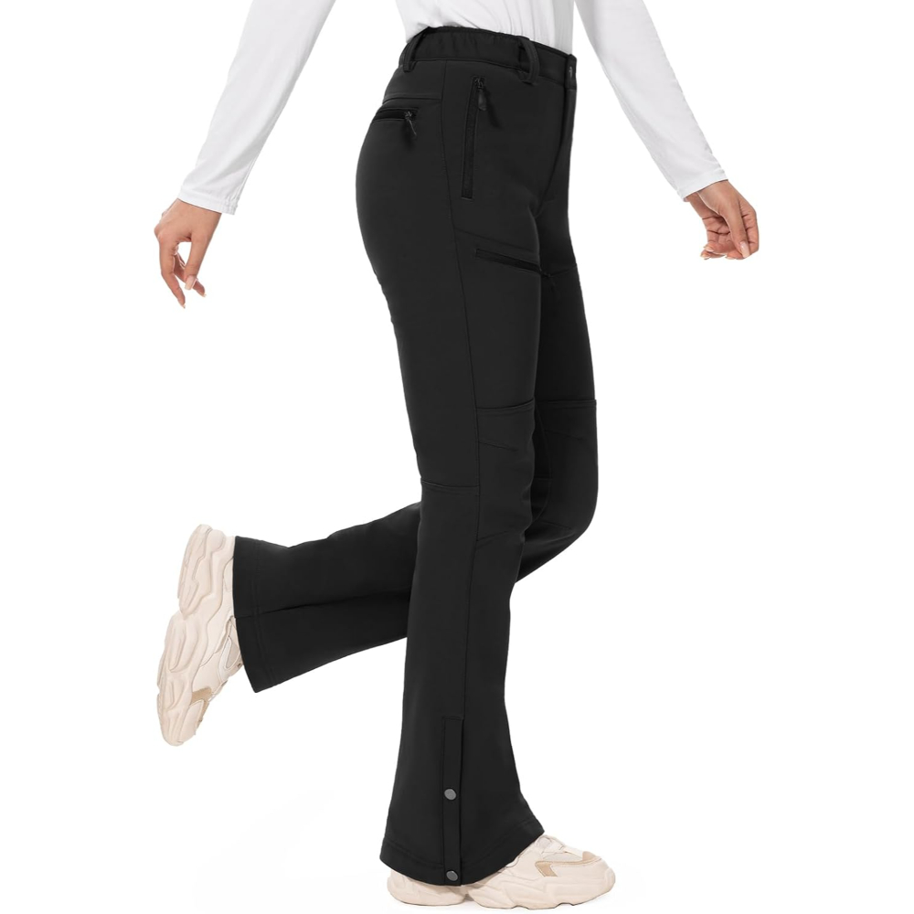 Thermal Fleece Lined Snow Pants for Women with Water Resistant Fabric