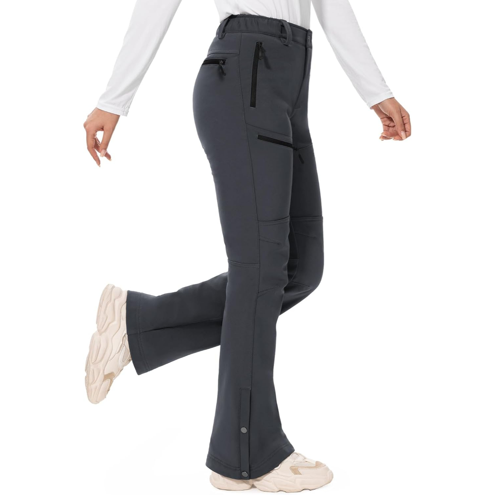 Thermal Fleece Lined Snow Pants for Women with Water Resistant Fabric