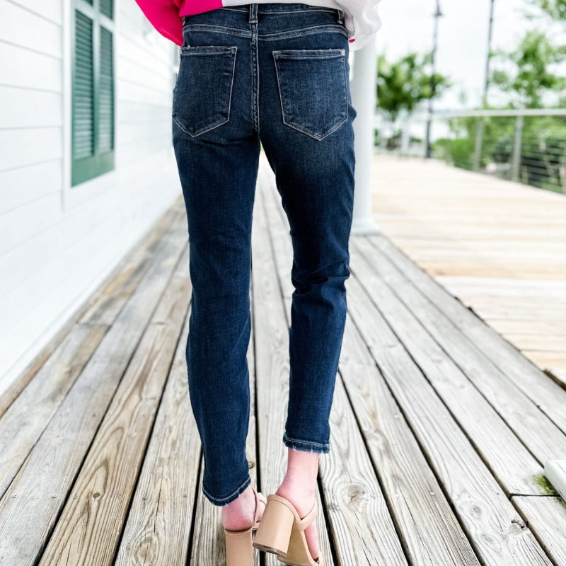 JB Tummy Control Cuffed Stretchable Jeans-My Comfy Pant