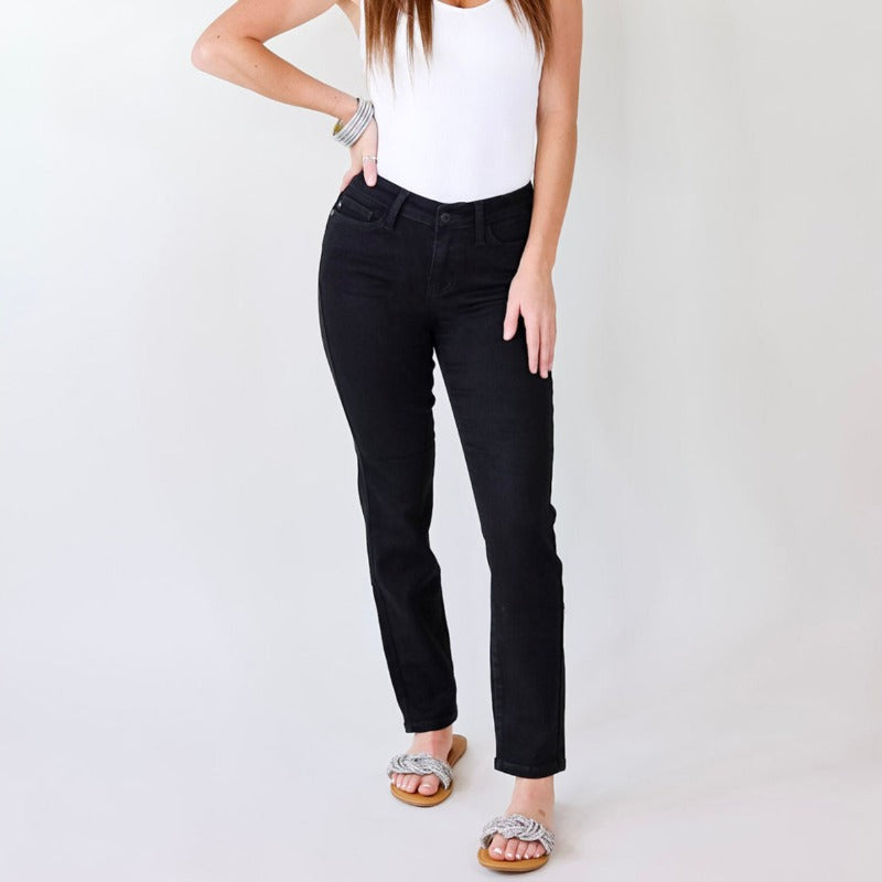 JB Tummy Control Cuffed Stretchable Jeans-My Comfy Pant