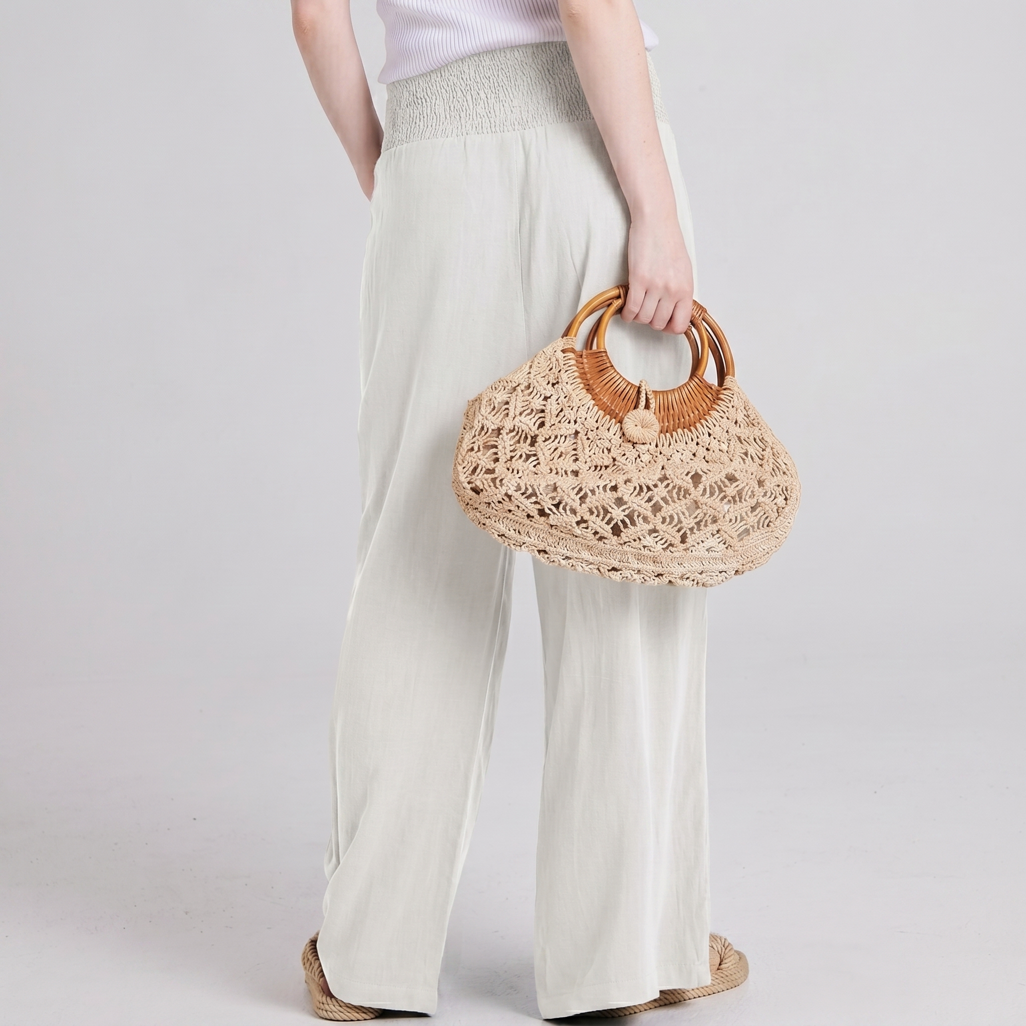 Summer And Boho Casual Wide Leg Linen Palazzo For Women