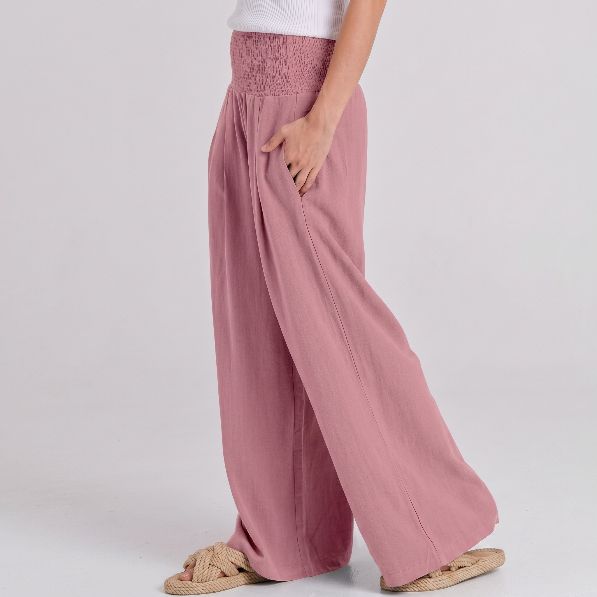 Summer And Boho Casual Wide Leg Linen Palazzo For Women