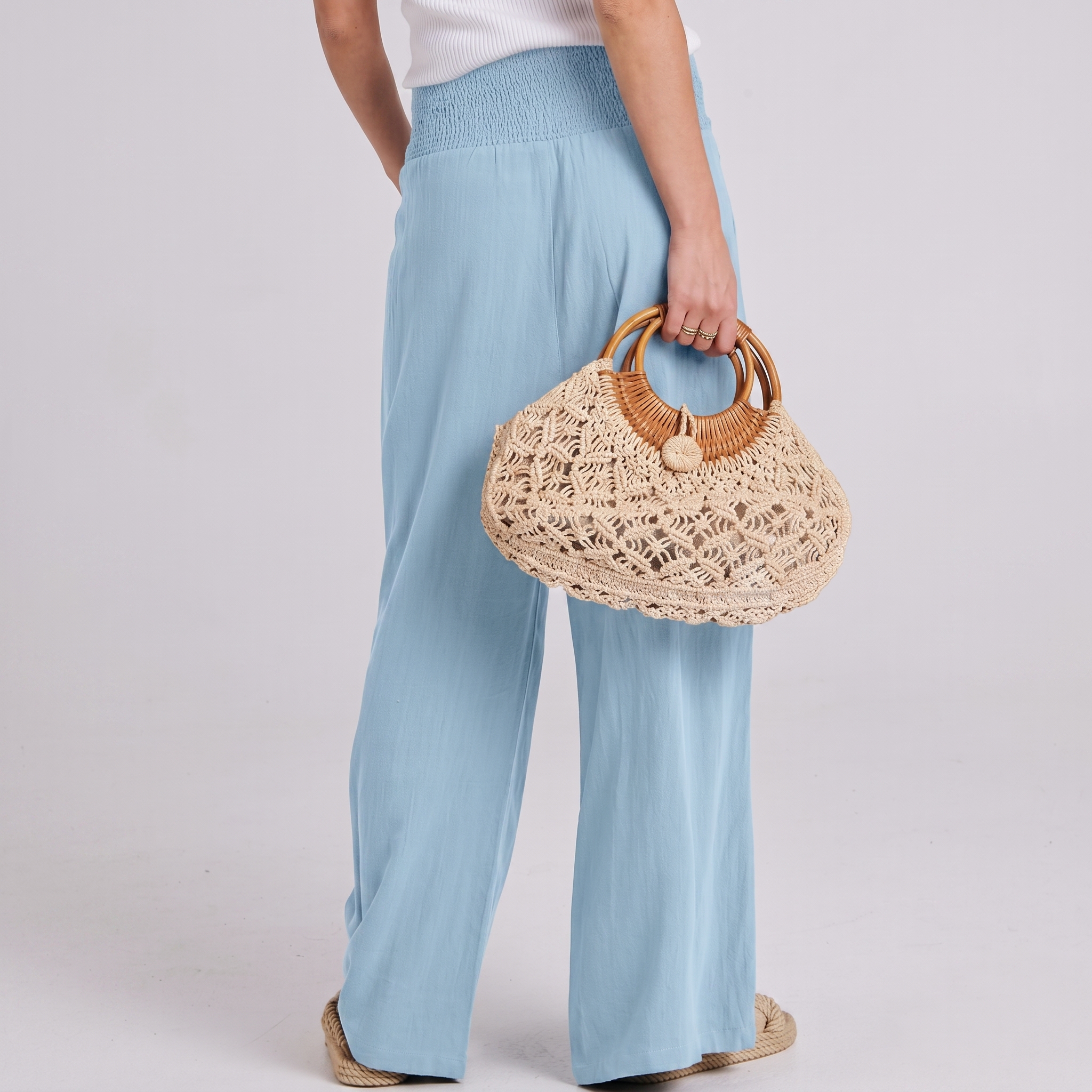 Summer And Boho Casual Wide Leg Linen Palazzo For Women