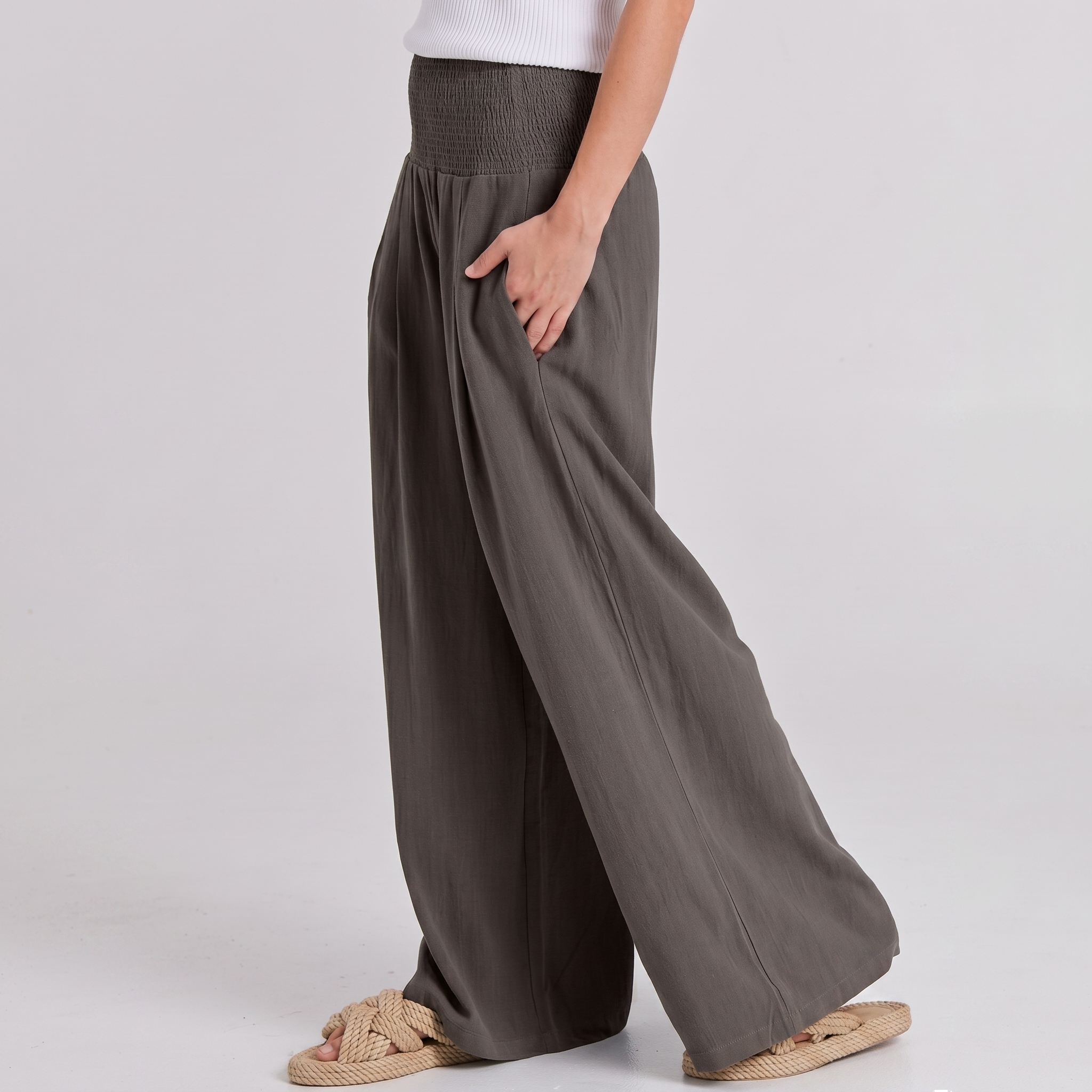 Summer And Boho Casual Wide Leg Linen Palazzo For Women