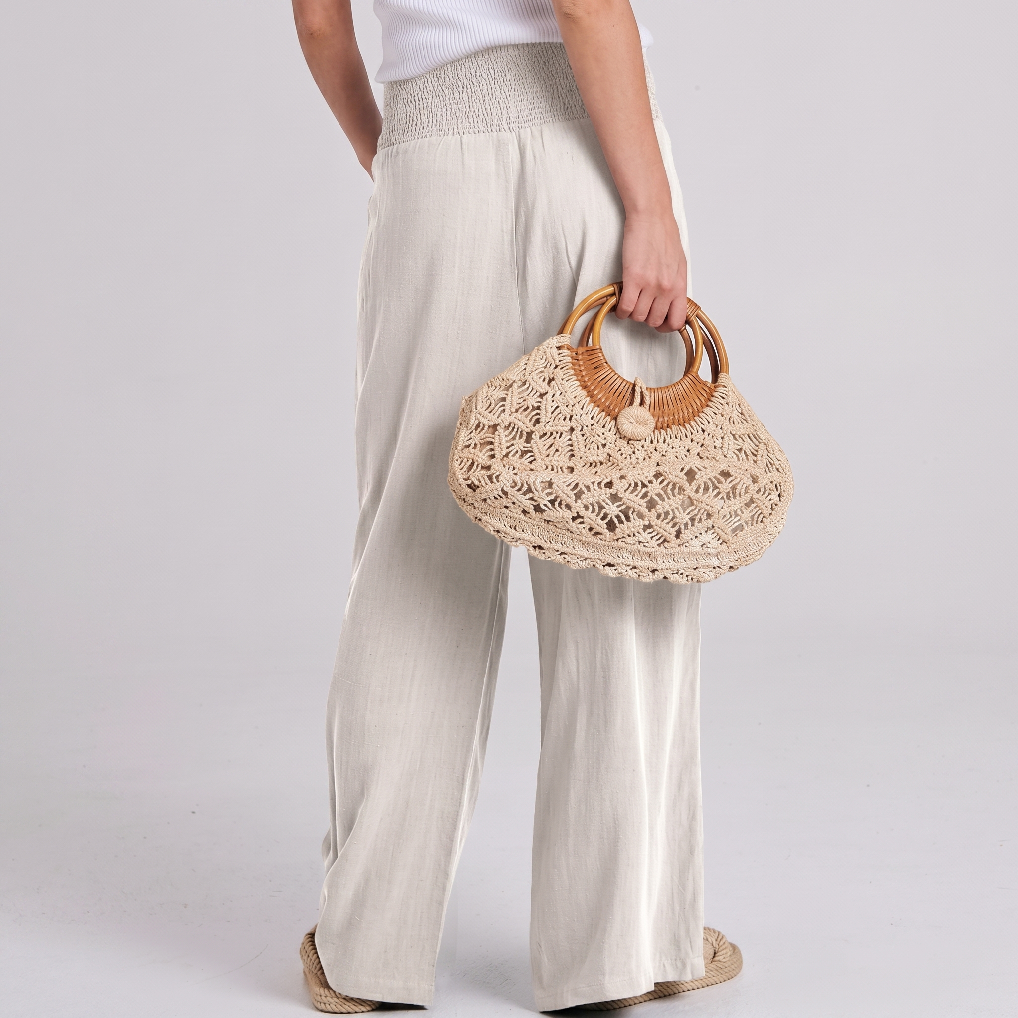 Summer And Boho Casual Wide Leg Linen Palazzo For Women