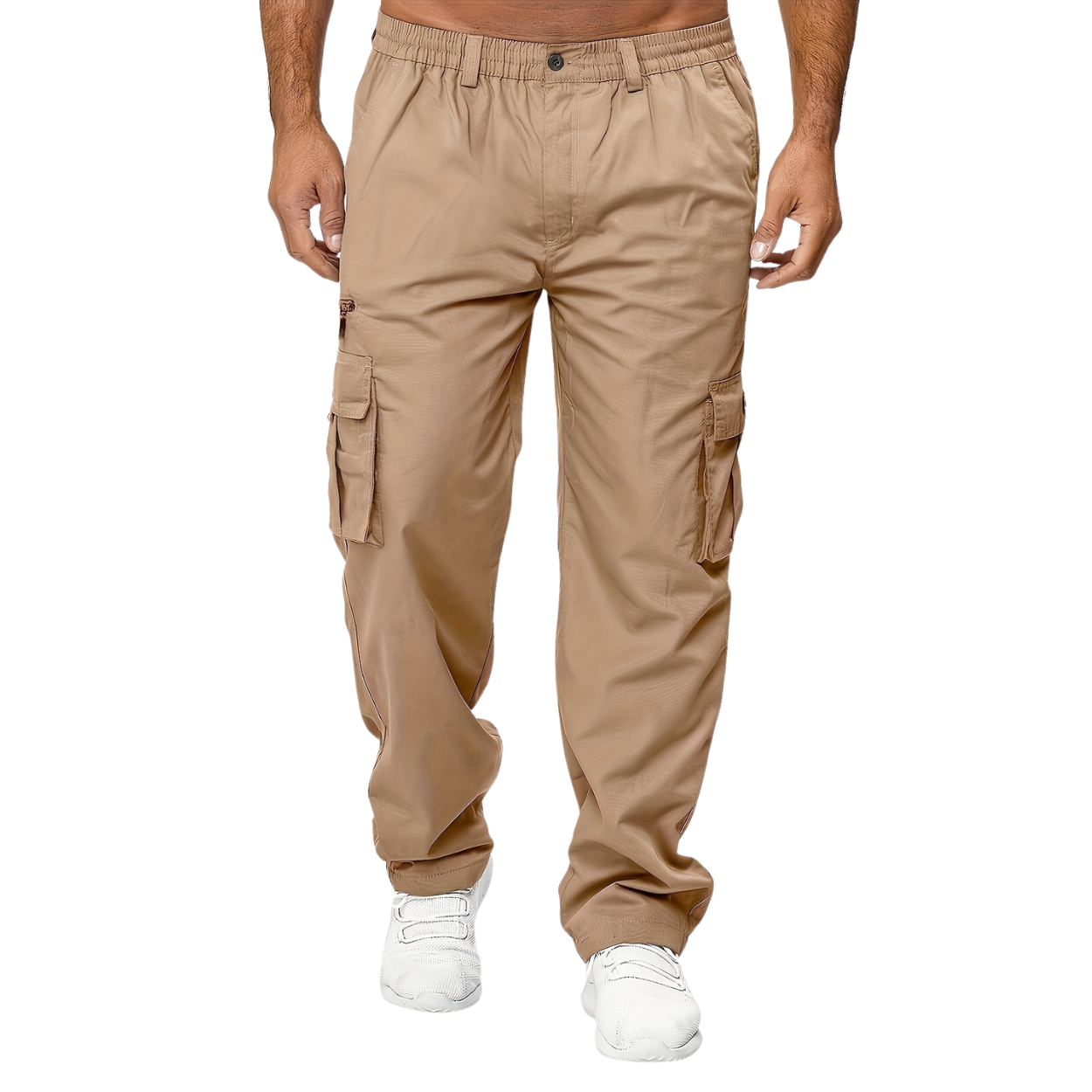 Casual Loose Fit Cargo Trousers With Multiple Pockets For Men