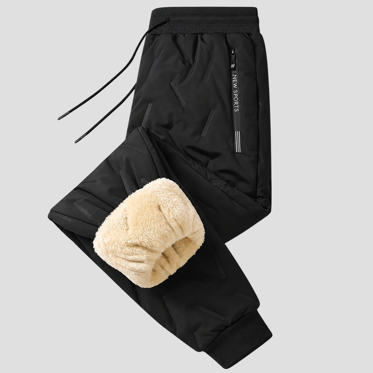 Casual Warm Fleece Lined Outdoor Pants For Men