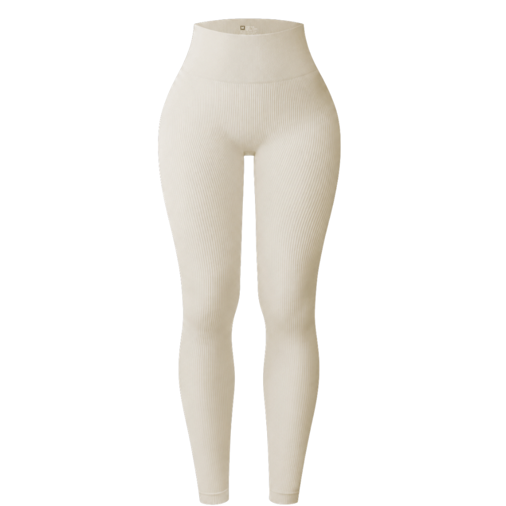 Ribbed High Rise Stretchable Yoga Leggings