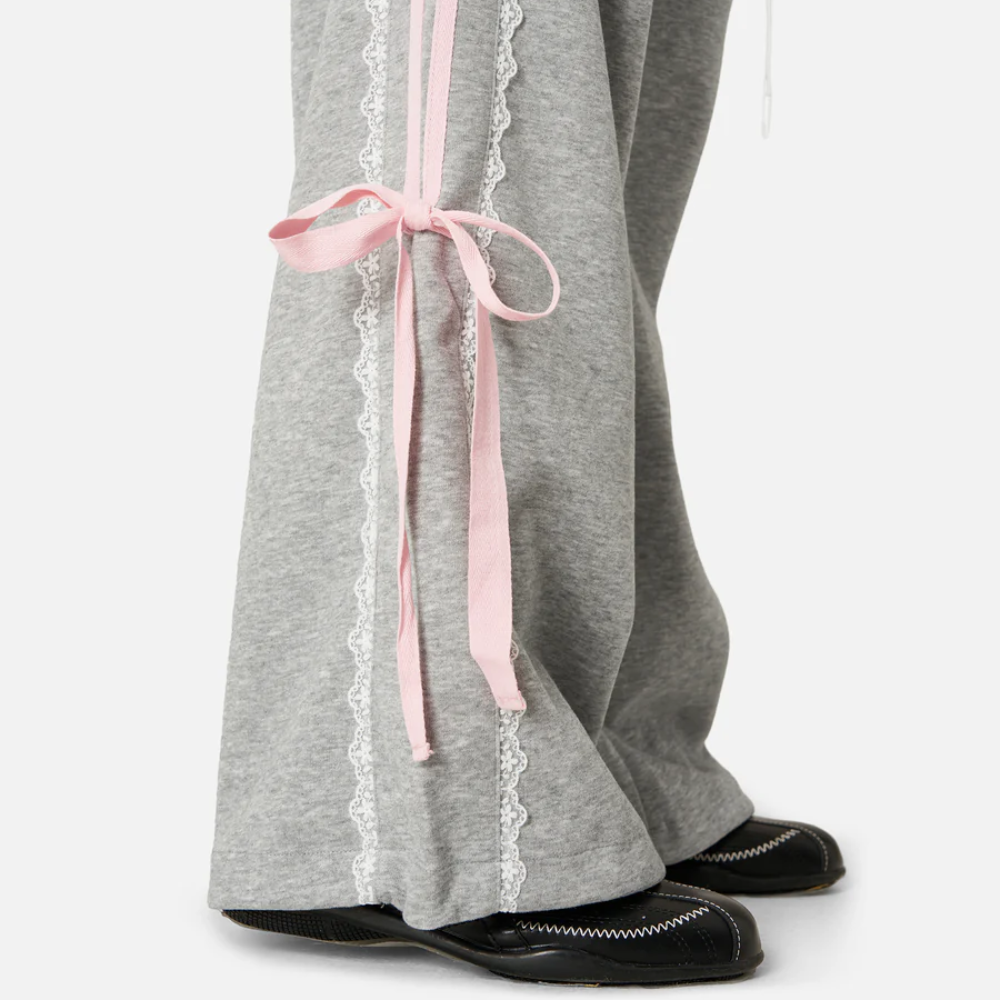 Heather Gray Lace Joggers-My Comfy PantHeather Gray Lace Joggers - Image 6