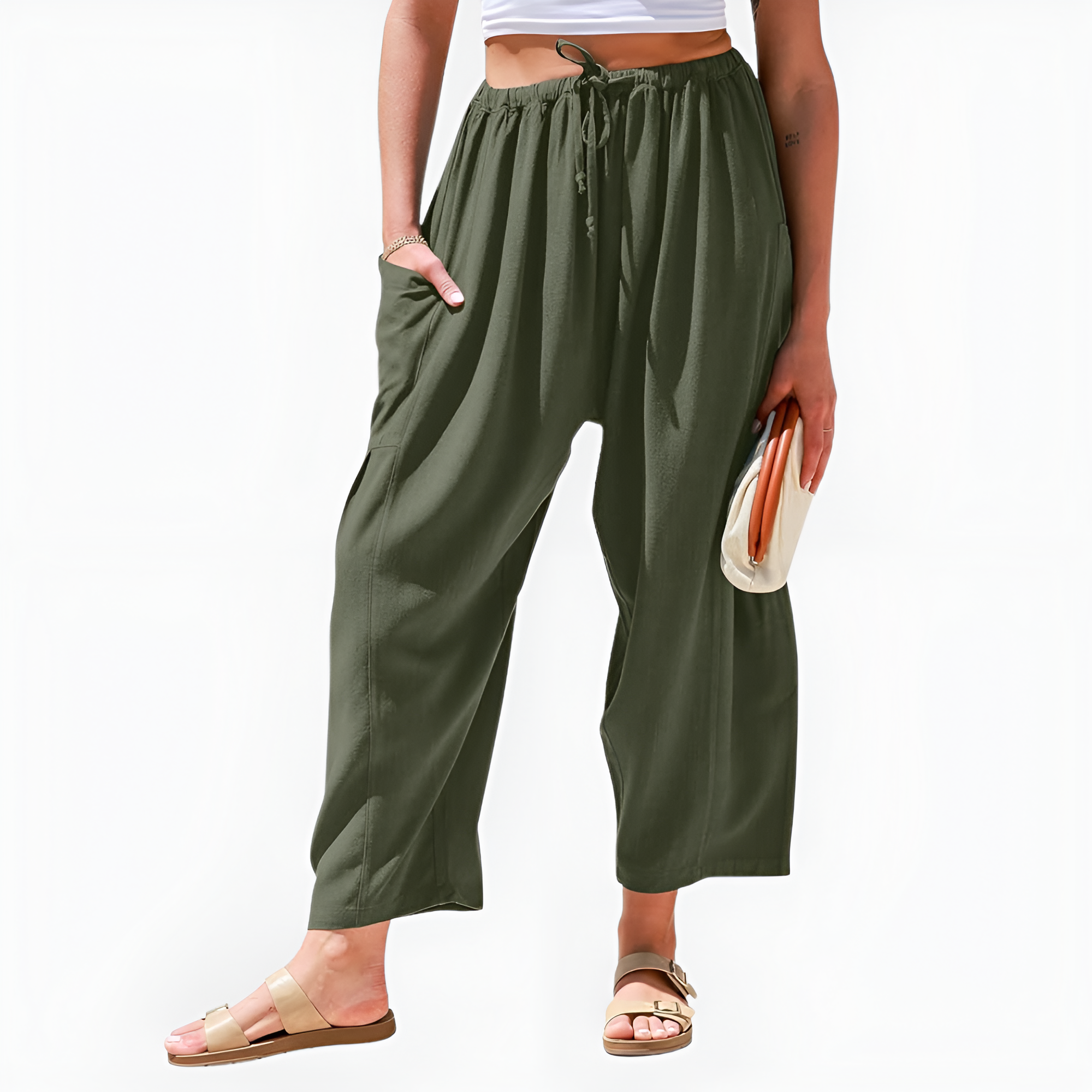 Wide Drawstring Palazzo Harem Pants For Women