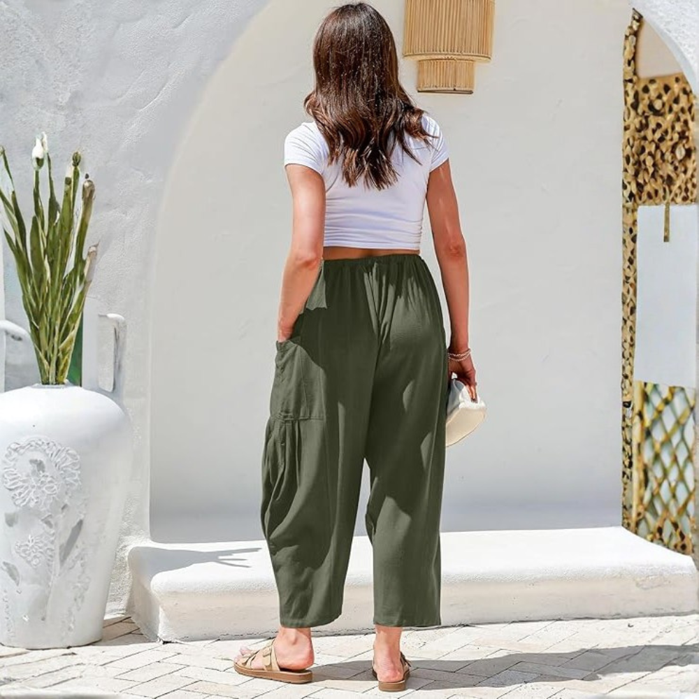 Wide Drawstring Palazzo Harem Pants For WomenWide Palazzo Harem Pants With Drawstring For Women - Image 23
