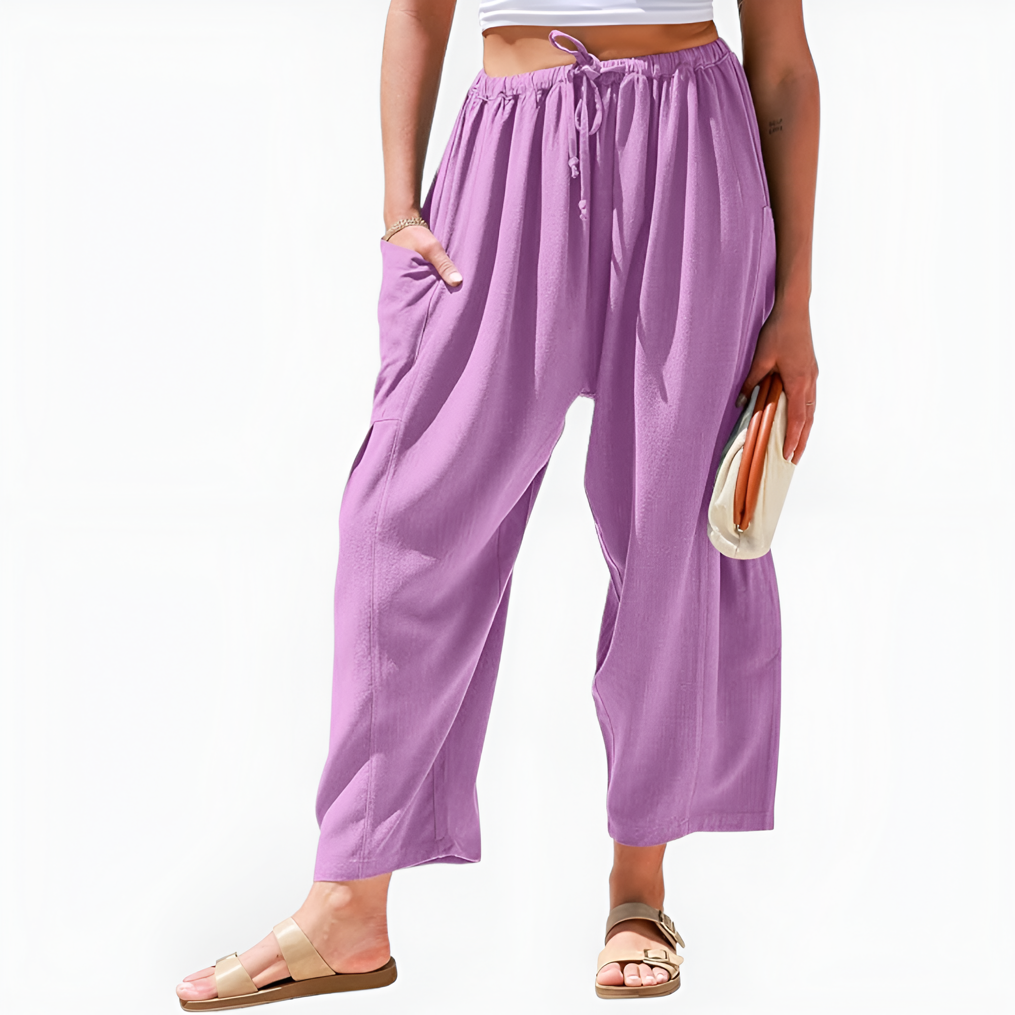 Wide Drawstring Palazzo Harem Pants For Women