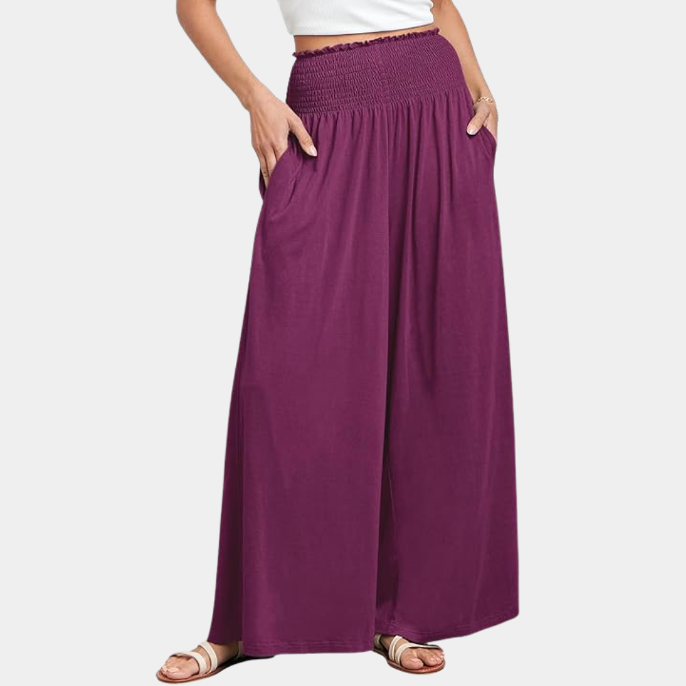 Smocked Bagyy Palazzo Summer Lounge Pants For Women