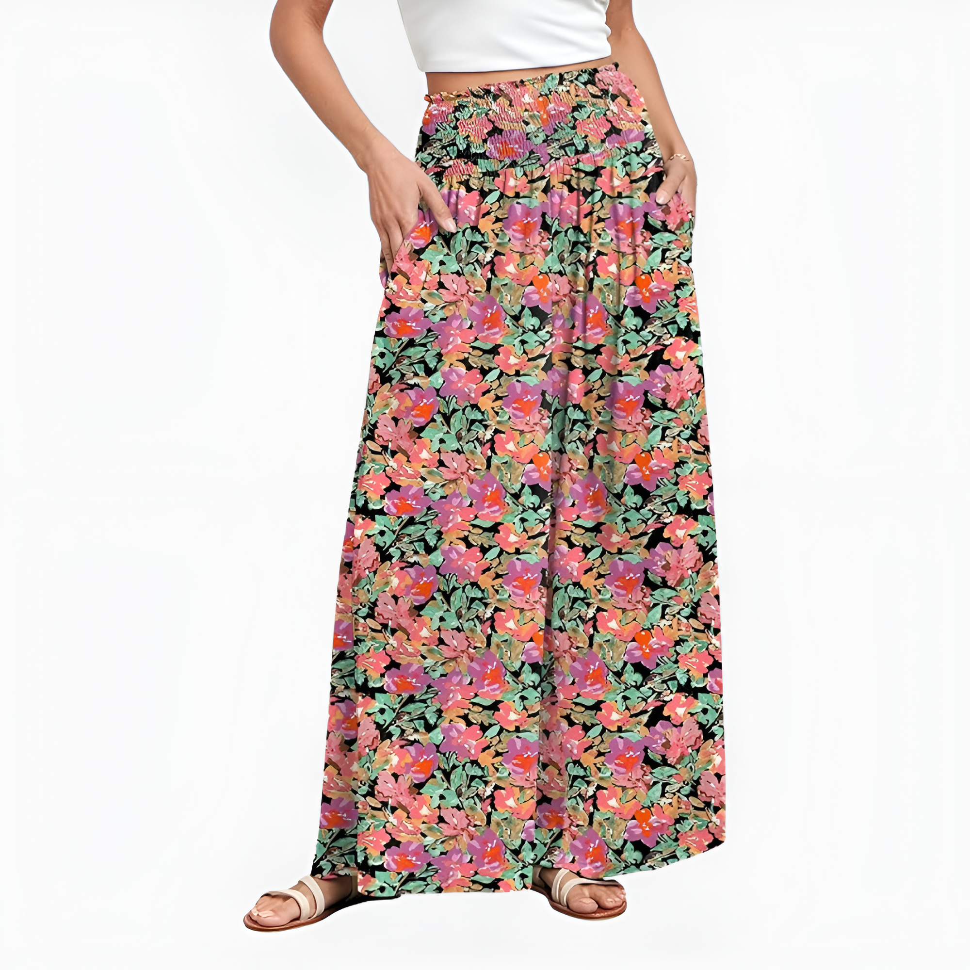 Smocked Bagyy Palazzo Summer Lounge Pants For Women