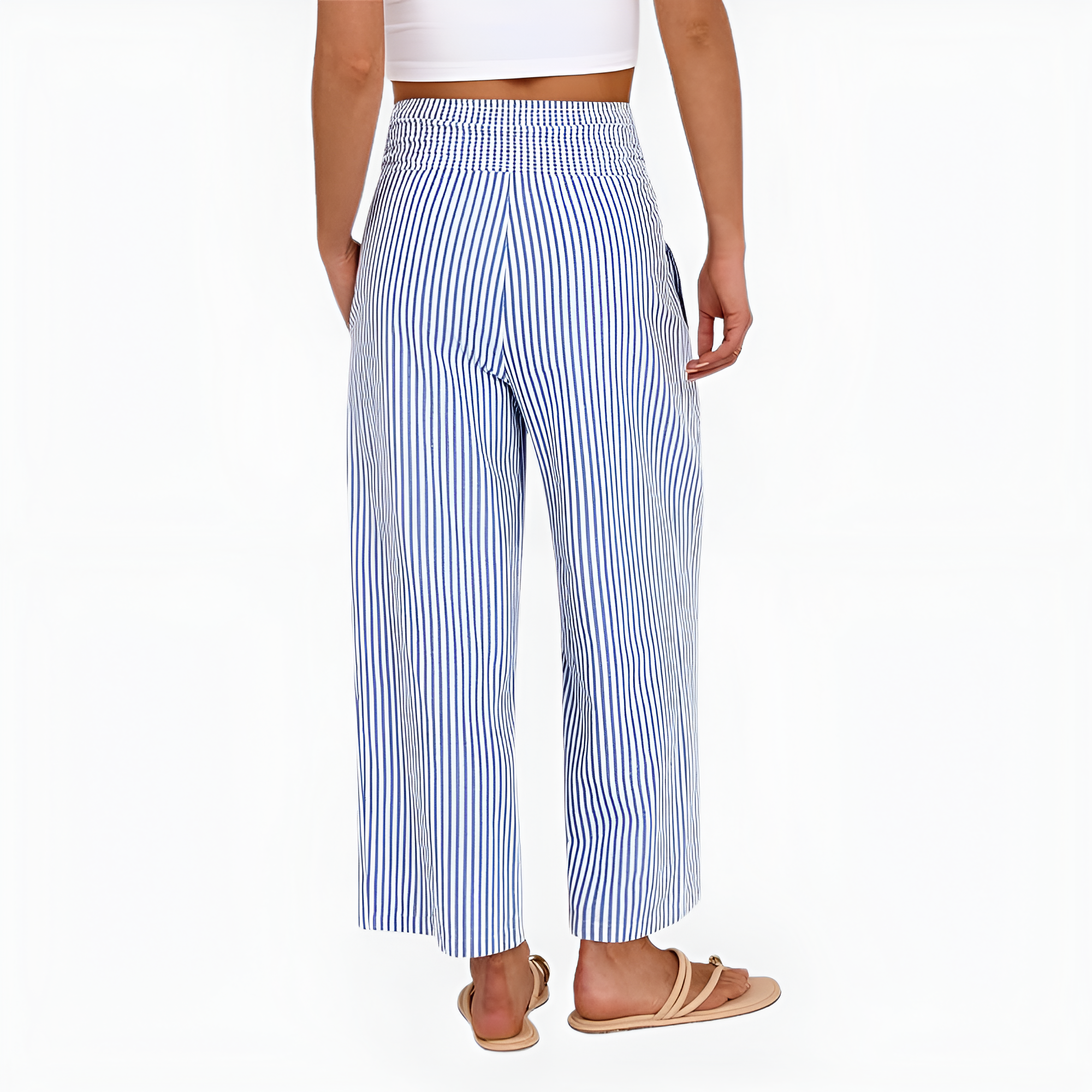 Printed Wide Fit Casual Pants With Pockets For Women