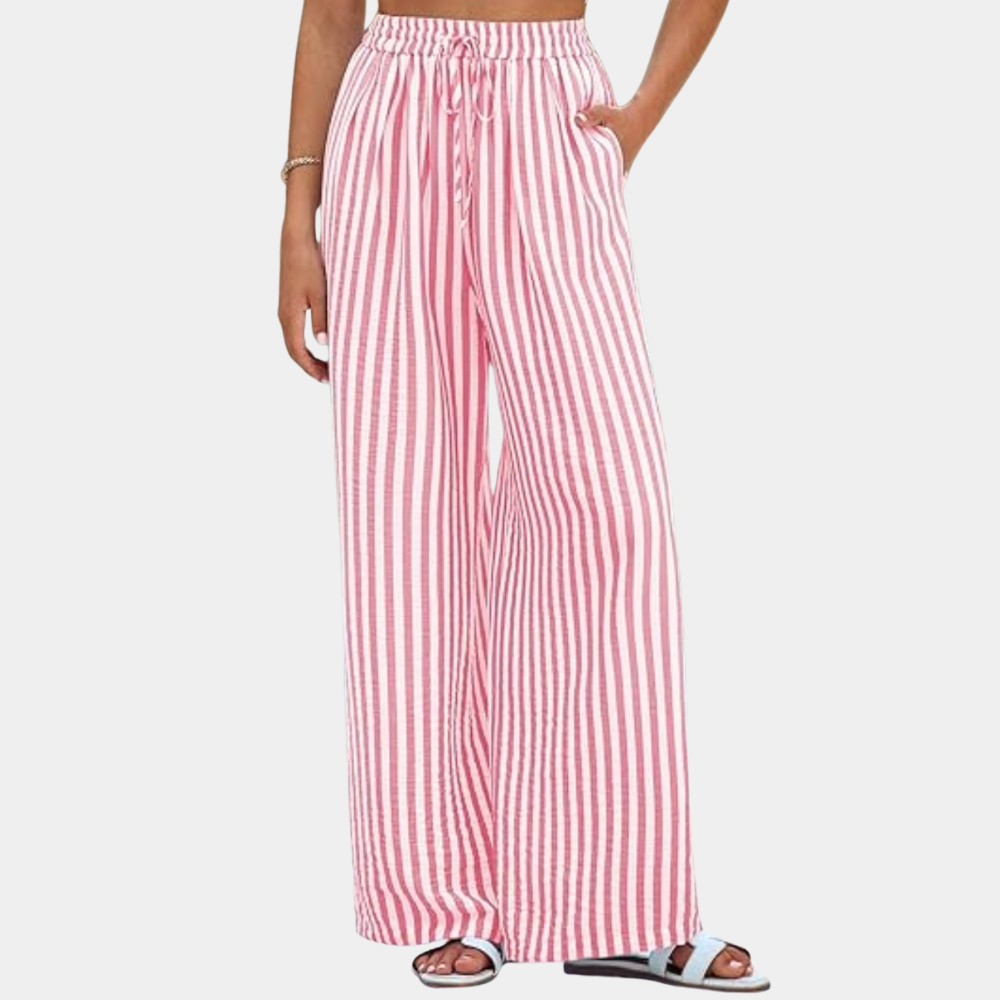 Lightweight Palazzo Pants With Elastic Fit For Women