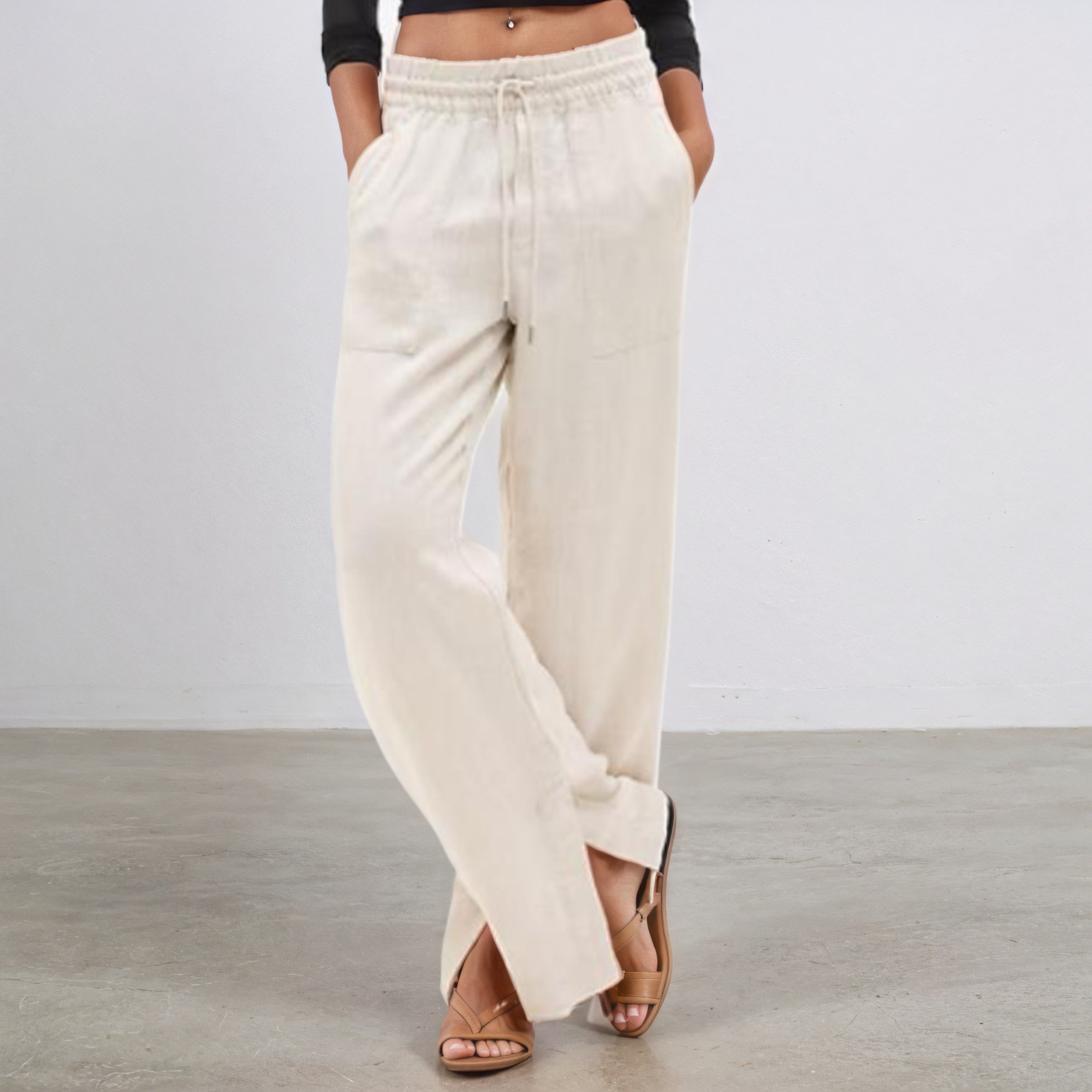 Women's Retreat Linen High Rise Wide Leg Pant-My Comfy PantWomen's Retreat Linen High Rise Wide Leg Pant - Image 2