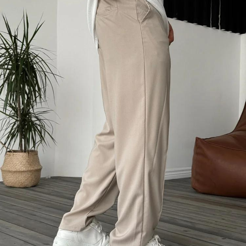 Contemporary Neutral Tone Fit Pants-My Comfy Pant