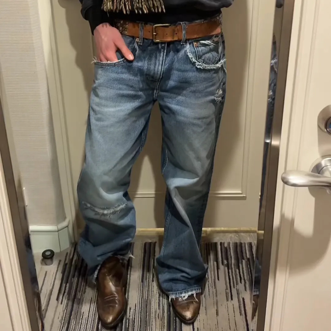 Vintage Denim Low Rise Flare Jeans