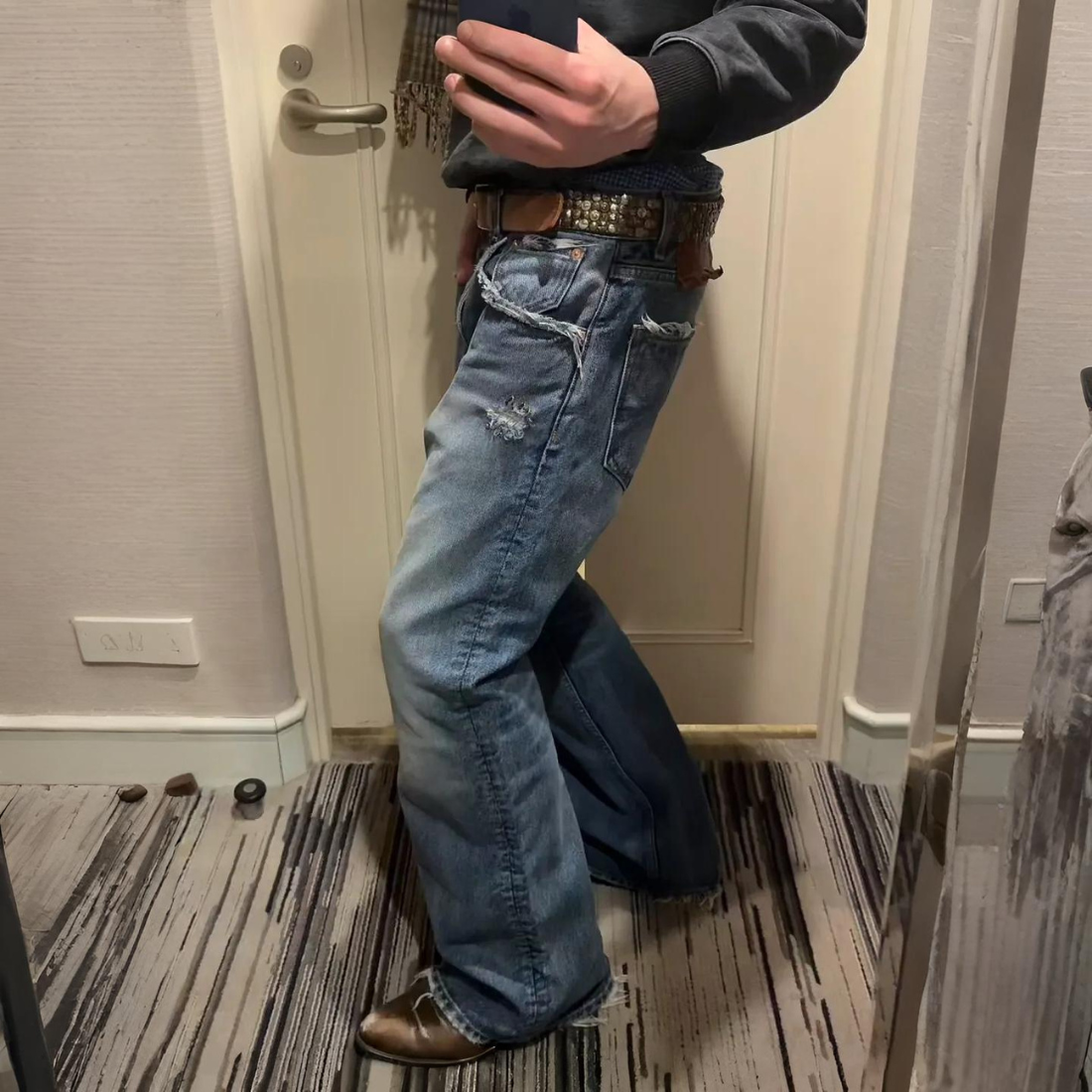 Vintage Denim Low Rise Flare Jeans