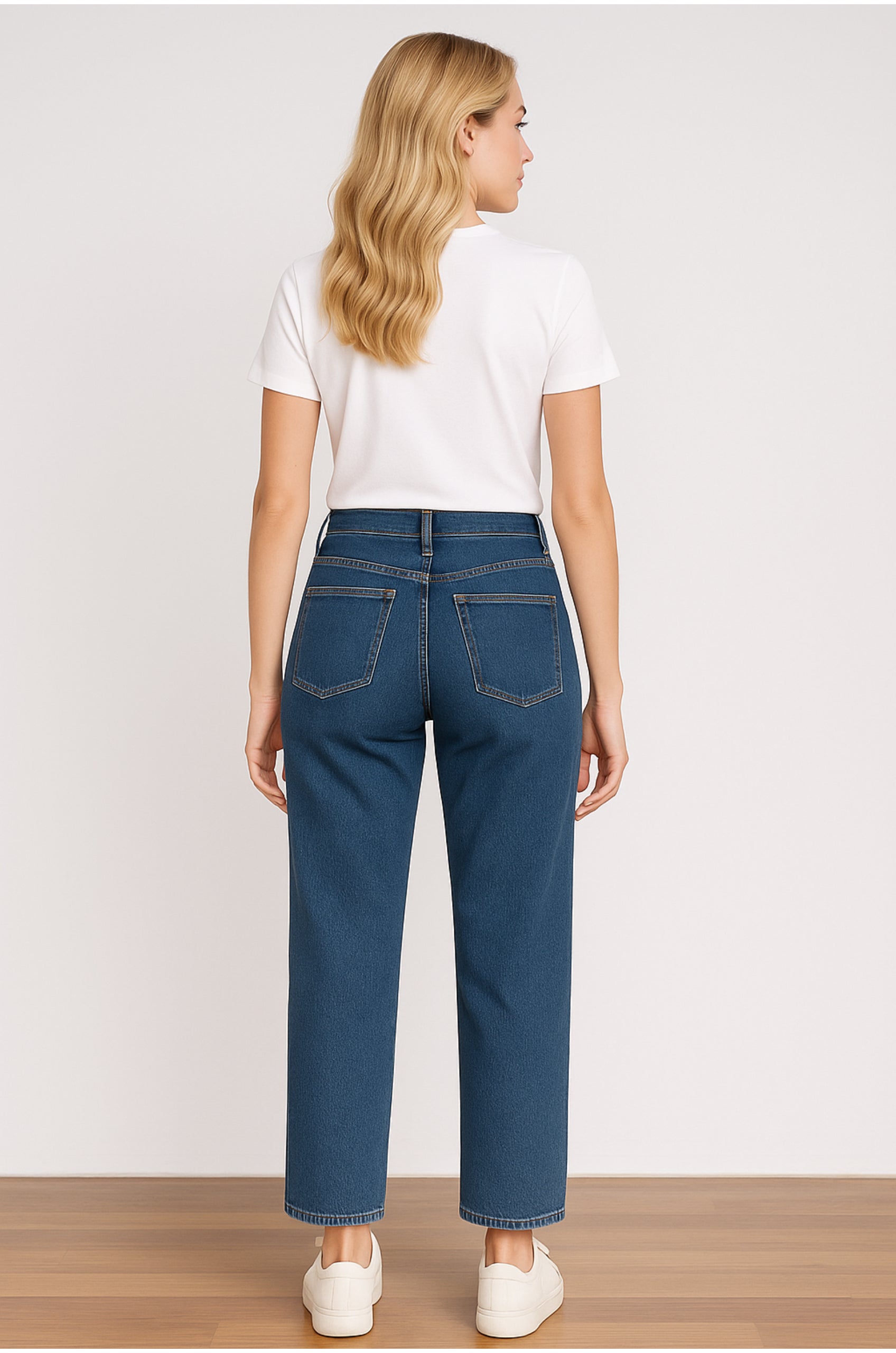 Women Ribcage Wide Leg Light Fade Stretchable Jeans-My Comfy Pant