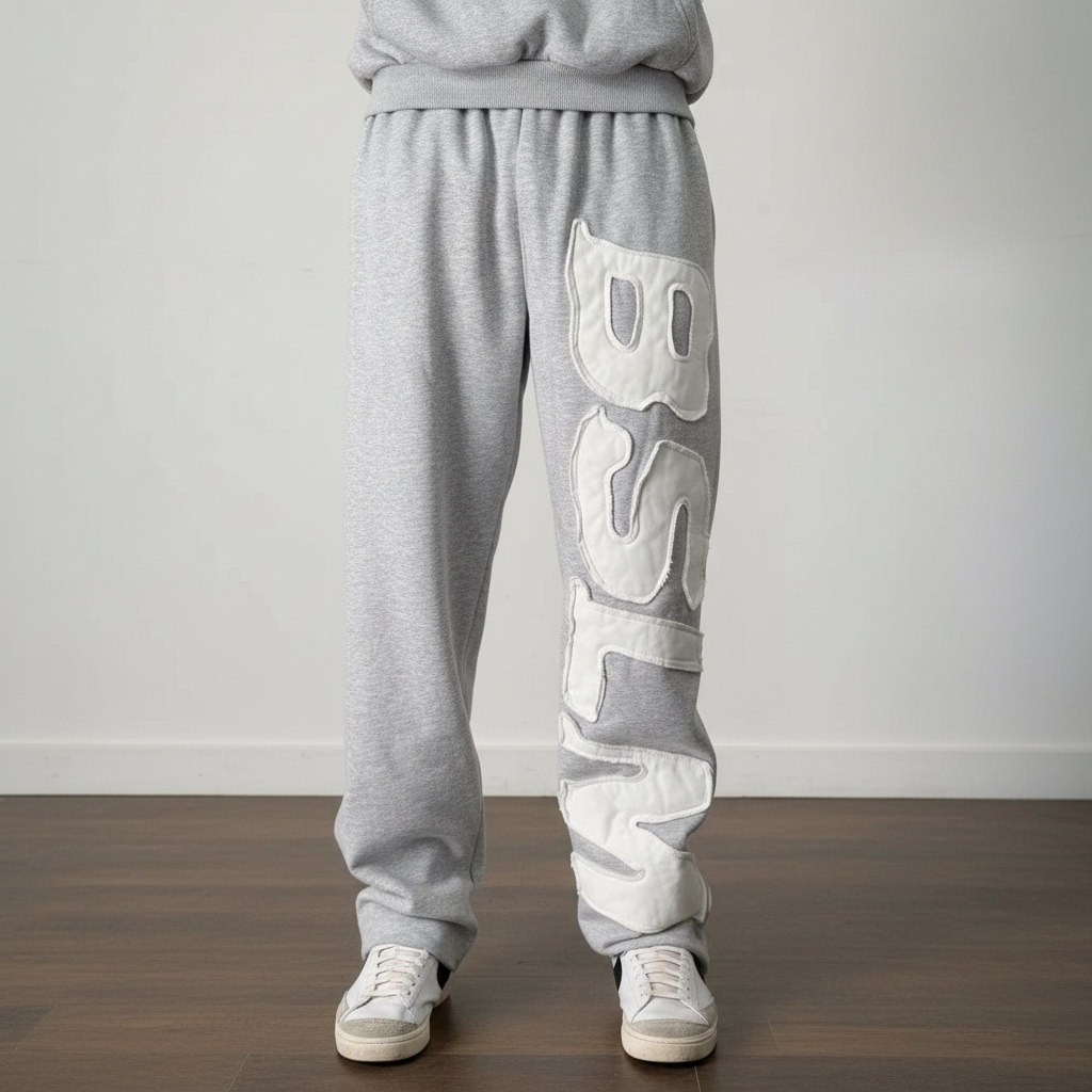 Urban Patchwork Denim Jogger Trousers