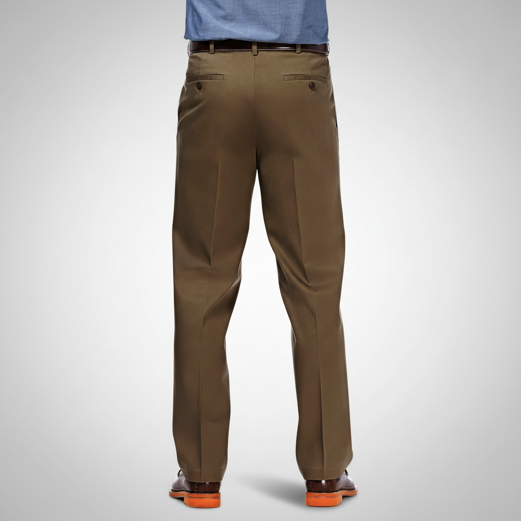 Classic Fit Pleated Pants With No Iron Finish And Clean Look For Men