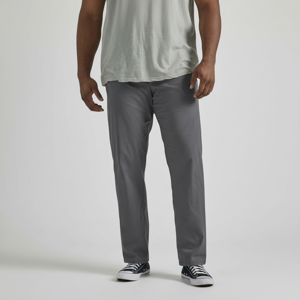 Straight Fit Casual Pants With Flex Comfort And Flat Front Style For Men