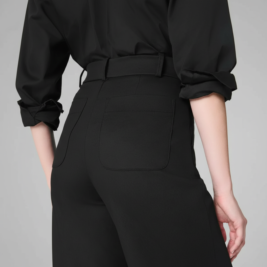 High Rise Stretch Wide Pant With Smoothing Panel