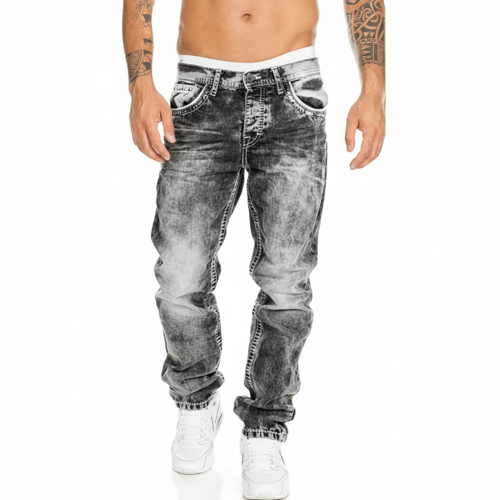 Lightweight Stretch Quality Straight Cut Denim Jeans For Men