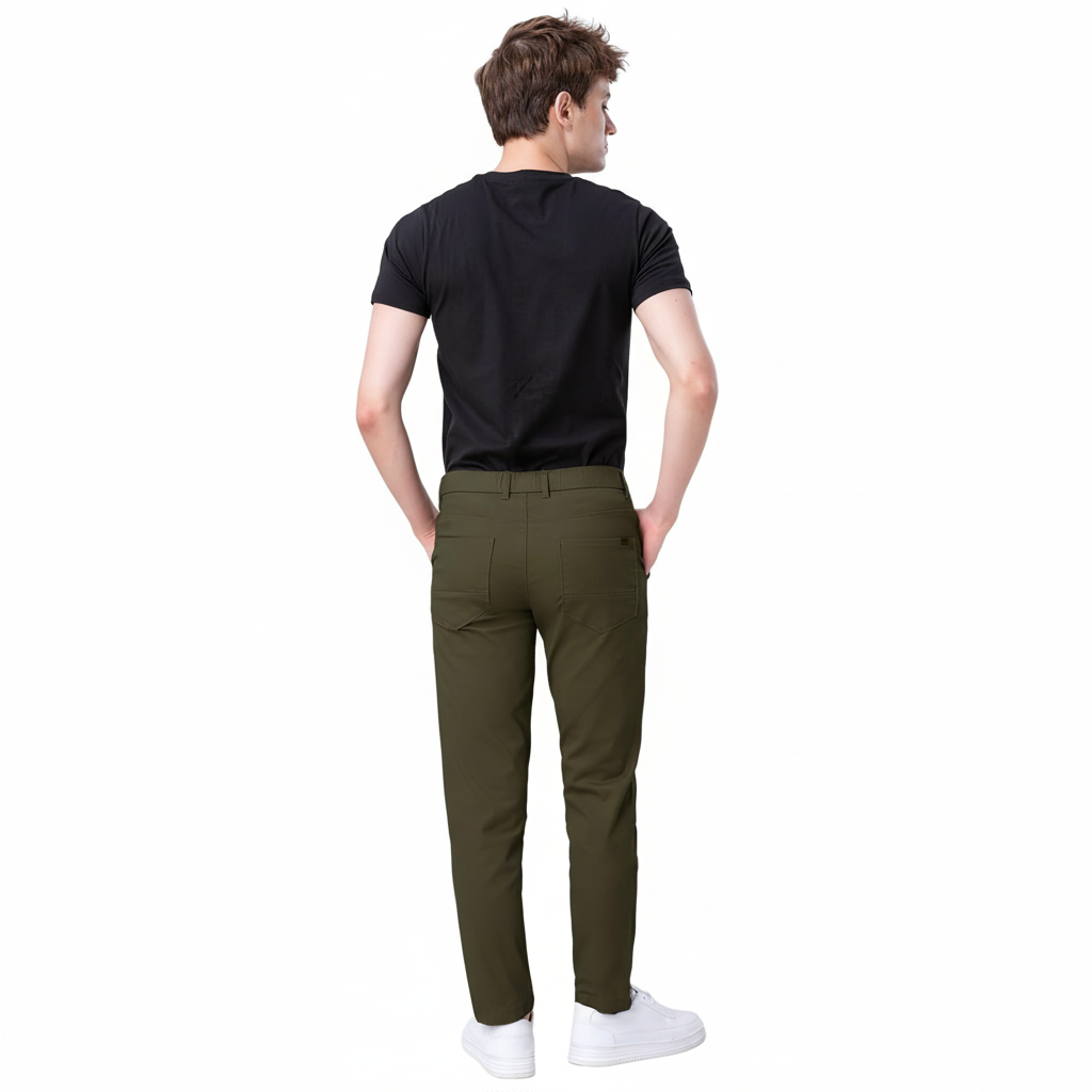 Flat Front Skinny Stretchy Trousers