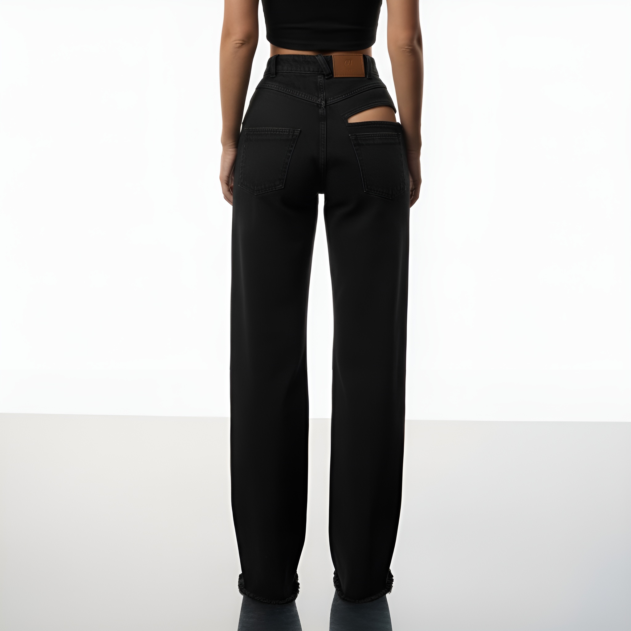 High Rise Cutout Jeans