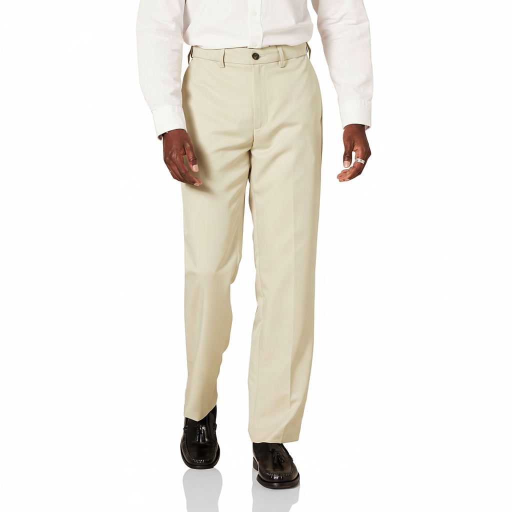Classic Fit Flat Front Dress Pants for Men