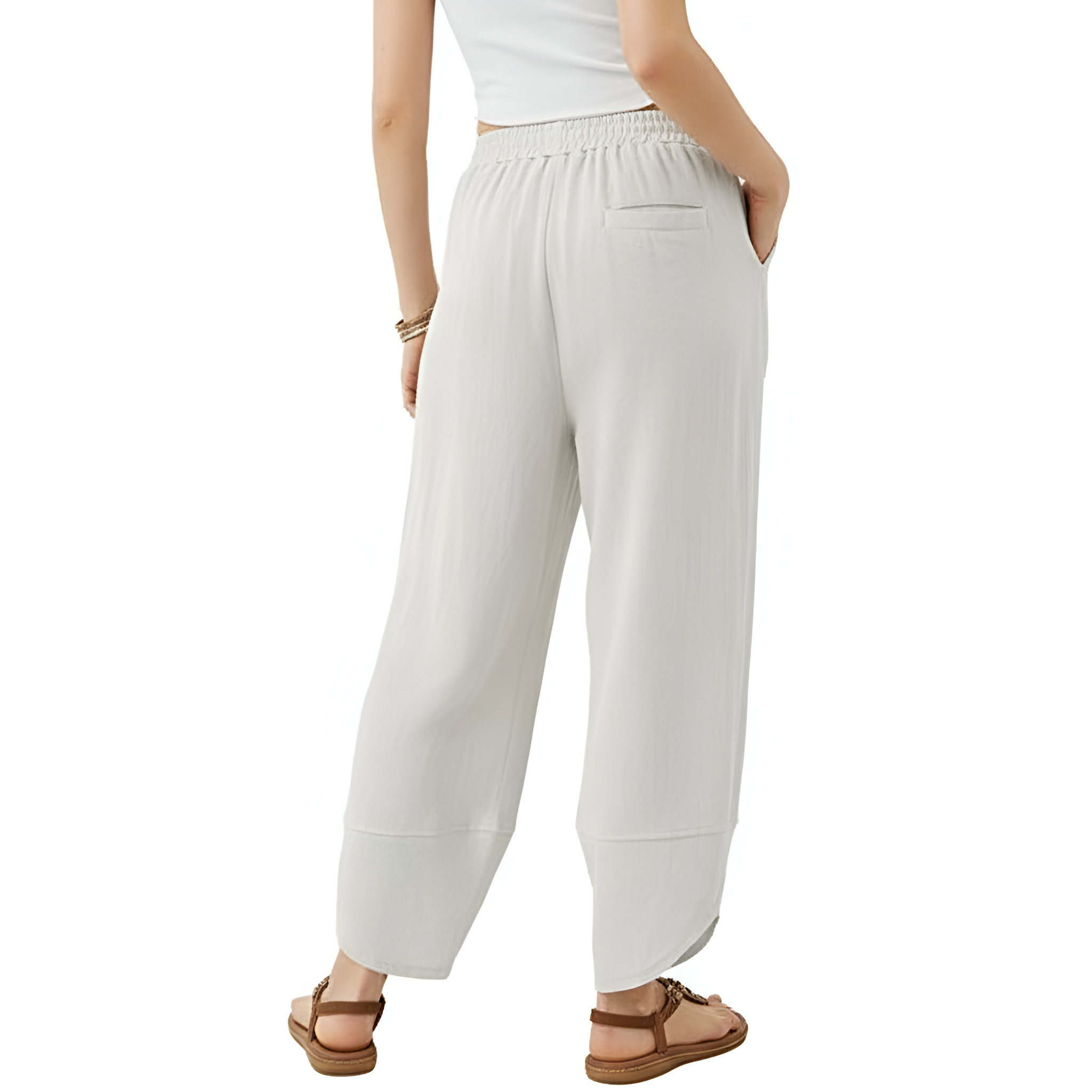 Baggy Wide Fit Casual Palazzo Pants With Pockets For Women