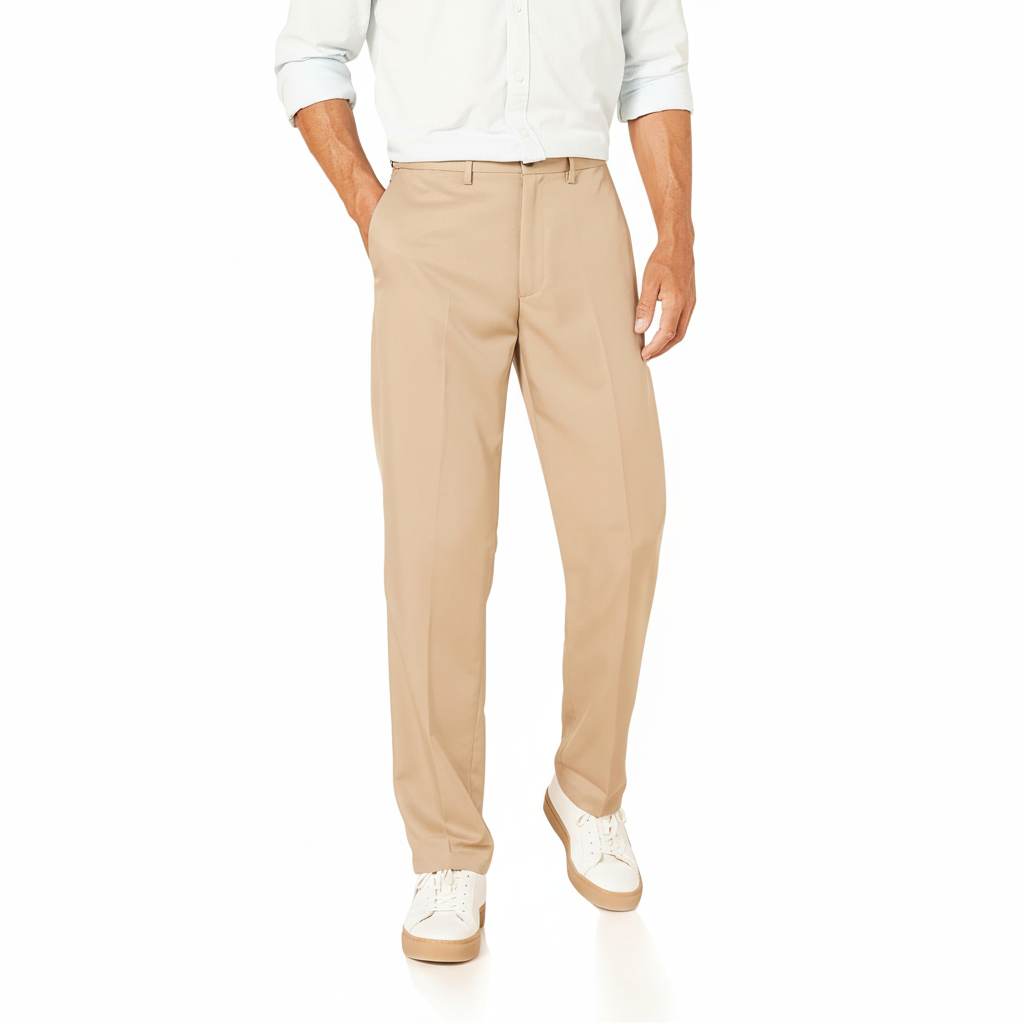 Classic Fit Flat Front Dress Pants for Men