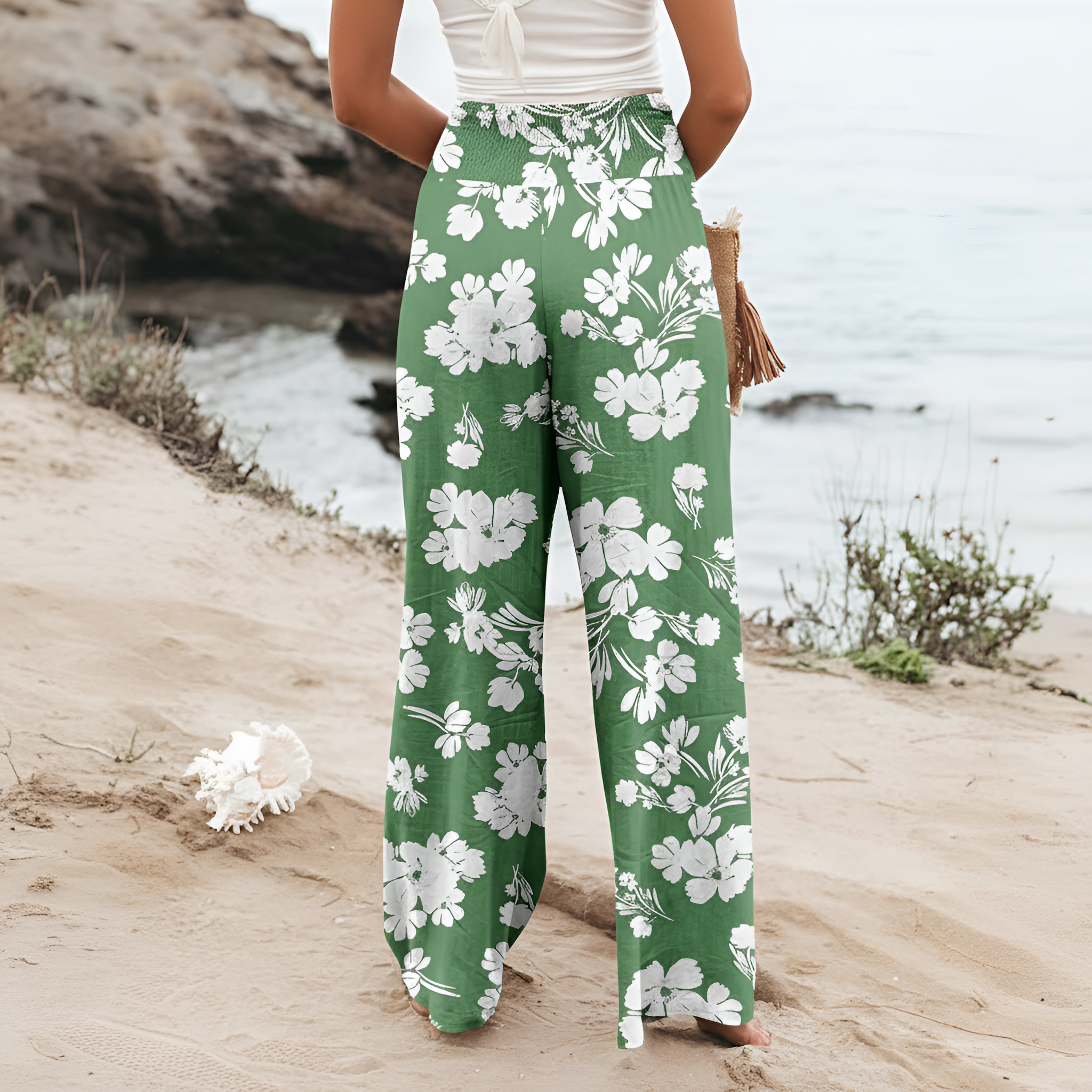 Casual High Rise Palazzo With Pocket For Women