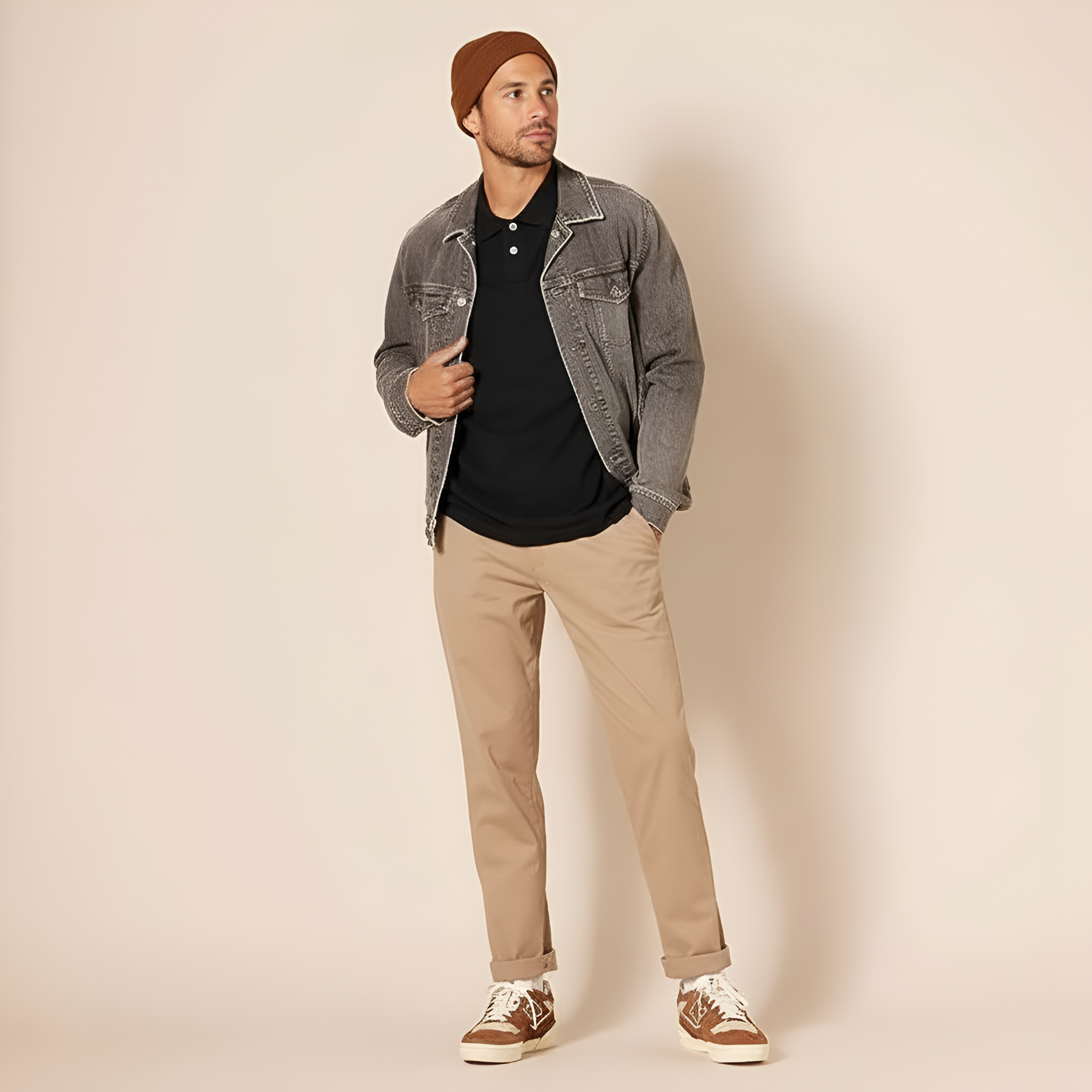 Athletic Fit Chino Twill Pants For Men