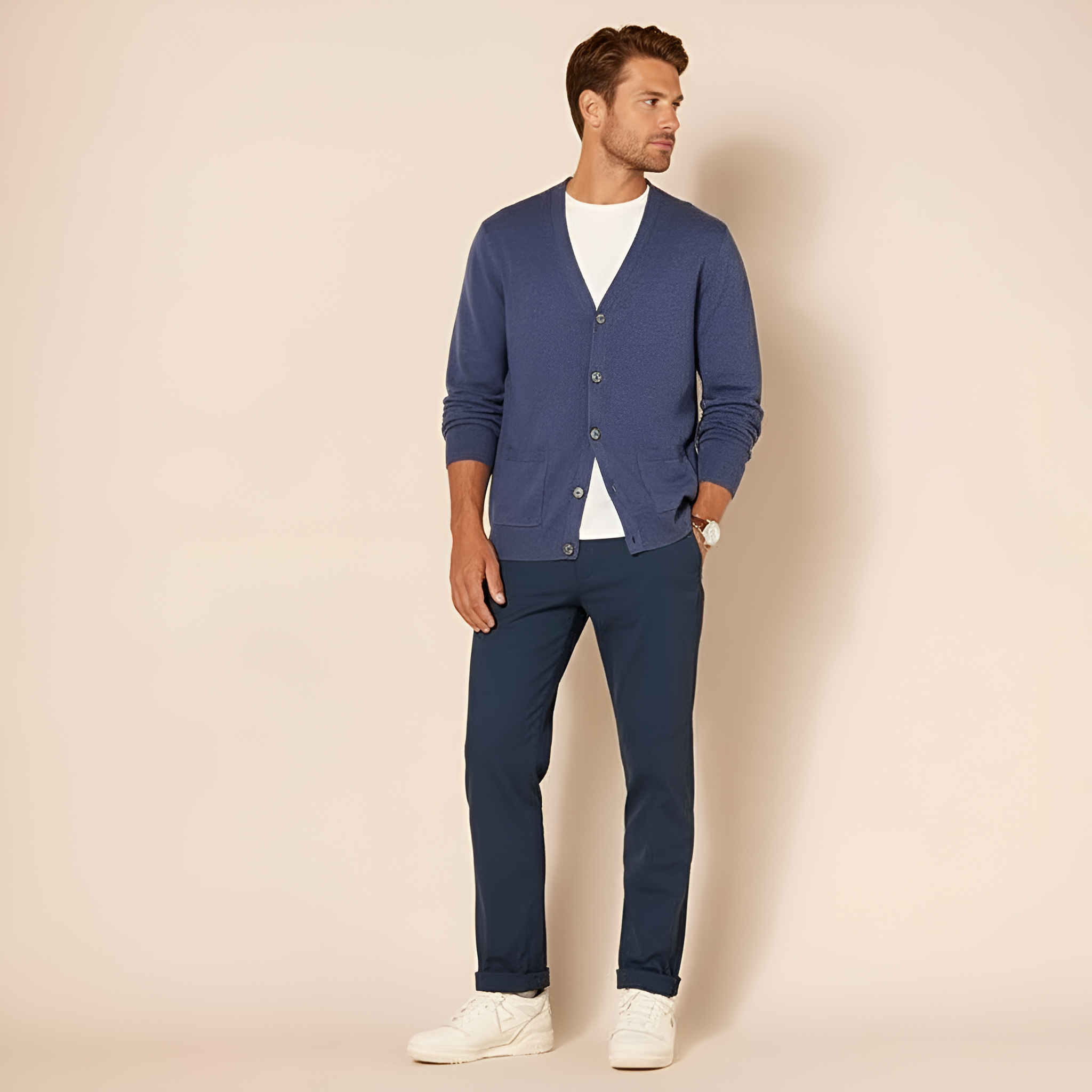 Athletic Fit Chino Twill Pants For Men