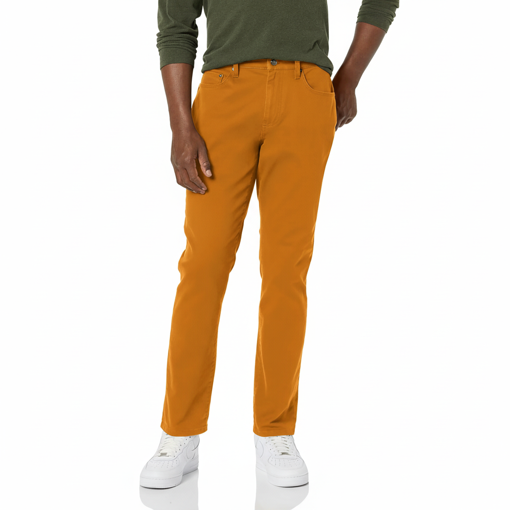 Straight Fit 5 Pocket Stretch Twill PantsStraight Fit 5 Pocket Stretchable Twill Pants - Image 5
