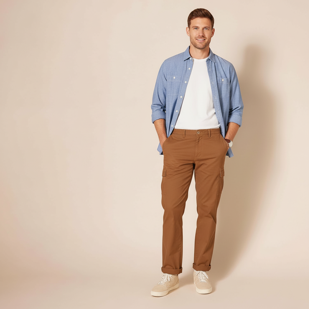 Straight Fit Stretch Cargo Pants for MenStraight Fit Stretch Cargo Pants for Men - Image 36