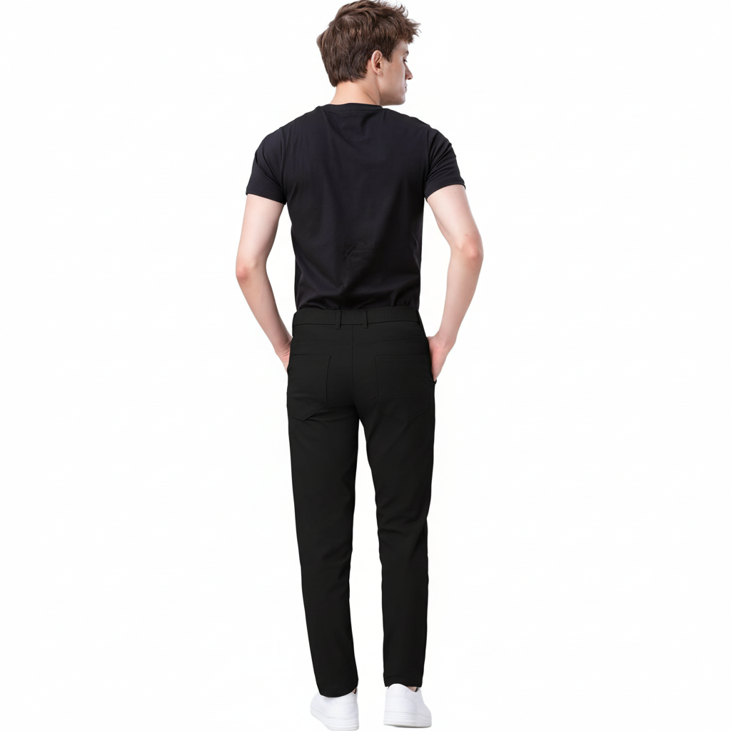 Flat Front Skinny Stretchy TrousersFlat Front Skinny Stretchy Slim Fit Tapered Trousers - Image 3