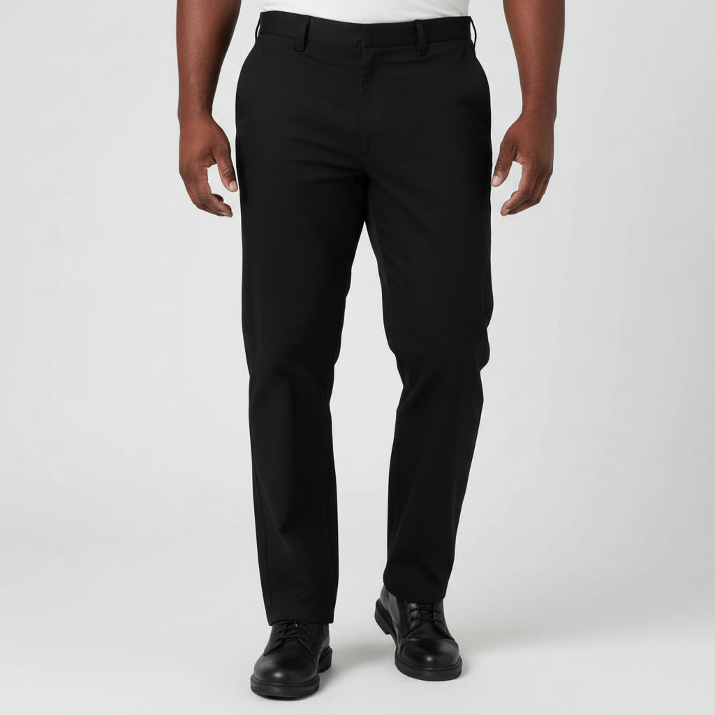 Straight Fit Casual Pants With Flex Comfort And Flat Front Style For Men