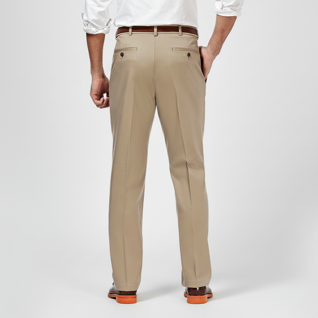 Classic Fit Pleated Pants With No Iron Finish And Clean Look For Men