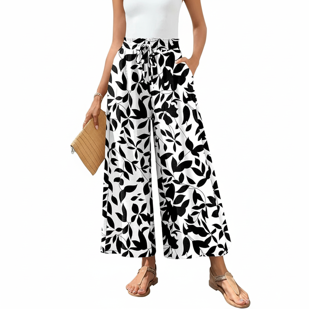 Wide Vertical Casual Palazzo Pants For WomenCasual Style Wide Fit Palazzo Pants With Pockets - Image 13