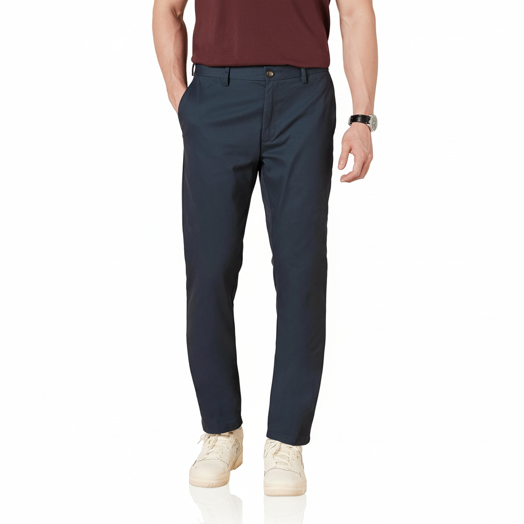 Slim Fit Flat Front Chino Pants